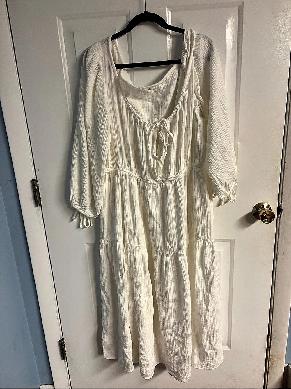 eze sur mer Cotton Maxi Dress in White Size Large Like New